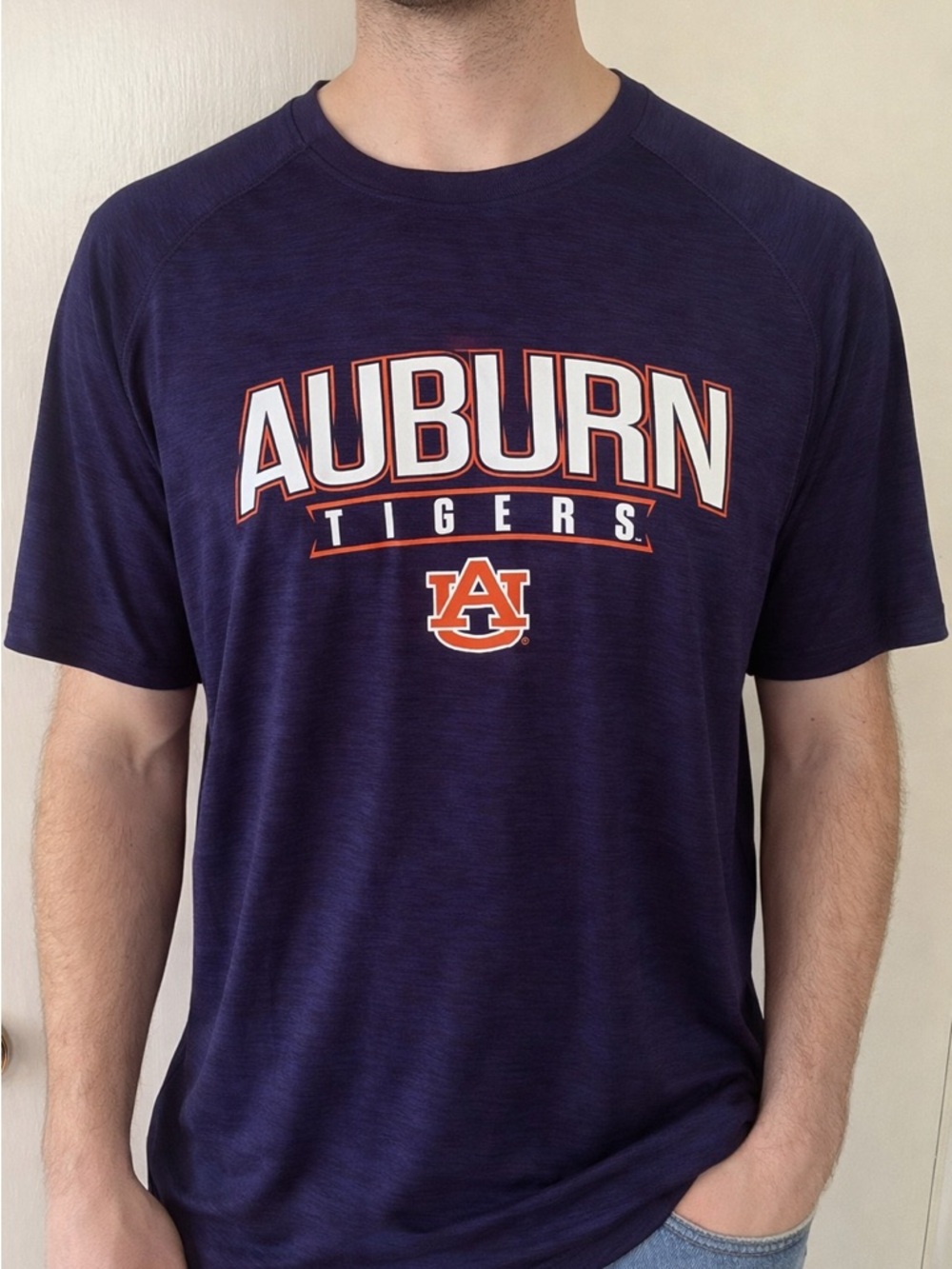Russell Athletic Navy Auburn Tigers Short-Sleeve Tee with Orange & White Logo